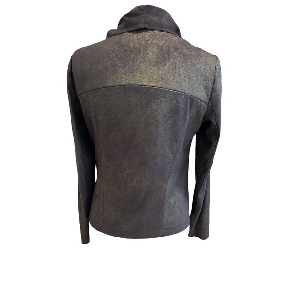 C. Luce Womens Asymmetrical Zip Long Sleeve Jacket Medium Black - Picture 3 of 10